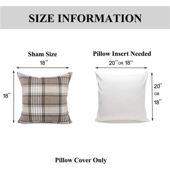 Retro Farmhouse Outdoor Buffalo Tartan Chequer Plaid Cotton Linen Decorative - Picture 6 of 8